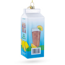 Load image into Gallery viewer, Iced Tea Carton Glass Christmas Ornament
