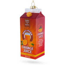Load image into Gallery viewer, Orange Juice Carton Glass Christmas Ornament