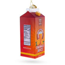 Load image into Gallery viewer, Orange Juice Carton Glass Christmas Ornament