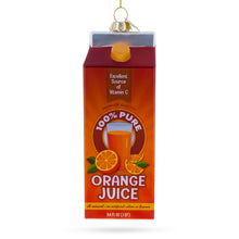 Load image into Gallery viewer, Orange Juice Carton Glass Christmas Ornament