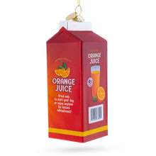 Load image into Gallery viewer, Orange Juice Carton Glass Christmas Ornament