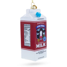 Load image into Gallery viewer, Milk Carton Glass Christmas Ornament
