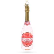 Load image into Gallery viewer, Sparkling Prosecco Bottle Glass Christmas Ornament