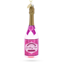Load image into Gallery viewer, Sparkling Rosé Wine Bottle Glass Christmas Ornament