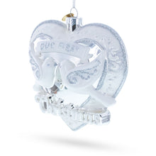 Load image into Gallery viewer, Our First Christmas Romantic Lovebirds Heart Glass Christmas Ornament