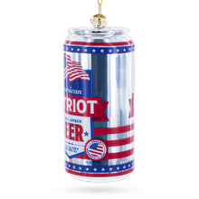 Load image into Gallery viewer, USA Patriot Beer Can Glass Christmas Ornament