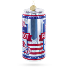 Load image into Gallery viewer, USA Patriot Beer Can Glass Christmas Ornament