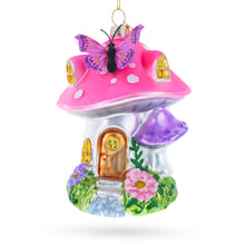 Load image into Gallery viewer, Fairy Mushroom House Glass Christmas Ornament