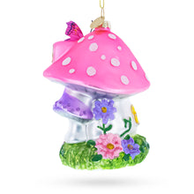 Load image into Gallery viewer, Fairy Mushroom House Glass Christmas Ornament