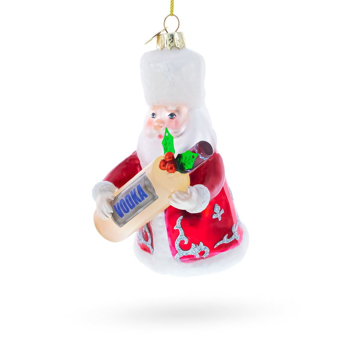 Santa with Vodka Glass Christmas Ornament