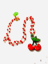 Load image into Gallery viewer, Retro Cherry Beaded Necklace by Rosie Rose Parker