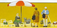 Load image into Gallery viewer, Preiser 10337 HO Scale Vendors -- Market Stall