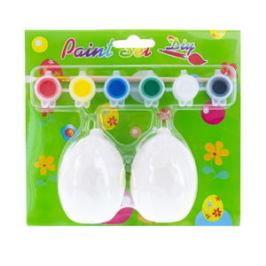 Set of 2 Blank Unpainted DIY Craft Kit Flower Easter Egg Ornaments 3 Inches
