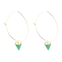 Load image into Gallery viewer, Delphi Green Agate Charm Earrings