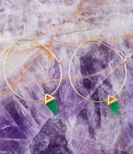 Load image into Gallery viewer, Delphi Green Agate Charm Earrings