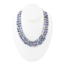 Load image into Gallery viewer, Denim Kyanite Blue Lapis Sterling Silver Strand Necklace
