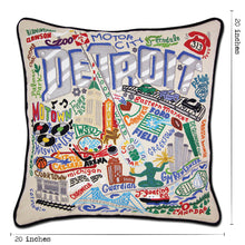 Load image into Gallery viewer, Detroit Hand-Embroidered Pillow by Cat Studio