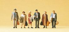 Load image into Gallery viewer, Preiser 10403 HO Scale Passengers -- Standing Travelers w/Luggage Set #1 Era III
