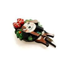 Load image into Gallery viewer, Dog in A Christmas Wreath Button Cover by Laliblue