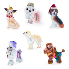 Load image into Gallery viewer, Golden Retriever in a Santa Hat Glass Christmas Ornament