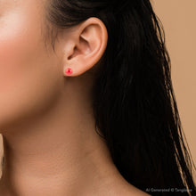 Load image into Gallery viewer, Dot of Red Coral Stud Earrings