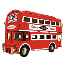 Load image into Gallery viewer, Double-Decker London Bus Model Kit - Wooden Laser-Cut 3D Puzzle (94 Pcs)