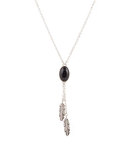 Load image into Gallery viewer, Double Or Nothing Quill Onyx and Sterling Silver Necklace