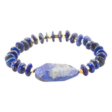 Load image into Gallery viewer, Dreamy  Blue Lapis Chunky Golden Bracelet