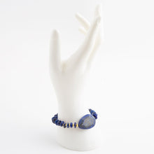 Load image into Gallery viewer, Dreamy  Blue Lapis Chunky Golden Bracelet