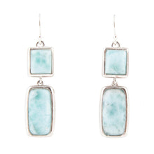 Load image into Gallery viewer, Drops of Blue Larimar Sterling Silver Earrings