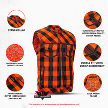 Load image into Gallery viewer, Rogue Inferno Black and Orange Flannel Textile Vest
