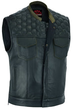 Load image into Gallery viewer, Whiskey Men's Motorcycle Leather Vest - Black