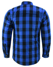 Load image into Gallery viewer, Lumberjack Men's  Armored Motorcycle Flannel Shirt - Blue