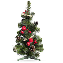 Load image into Gallery viewer, Ukrainian Tabletop Christmas Tree with Straw Bows, Apples &amp; Pine Cones 20 Inches
