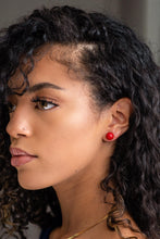 Load image into Gallery viewer, White Moonglow Ball Stud Earrings