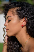 Load image into Gallery viewer, Eggplant Midi Cube Stud Earrings