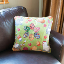 Load image into Gallery viewer, Set of 2 Easter Eggs with Bunny, Chicks and Willow Tree Throw Pillow Covers