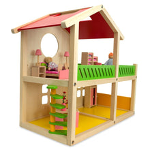 Load image into Gallery viewer, 1 Bedroom Wooden Toy House 18.5 Inches