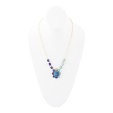 Load image into Gallery viewer, Duality Blue Lapis and Turquoise Golden Pendant Necklace