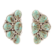 Load image into Gallery viewer, Durango Blue Turquoise Sterling Silver Clip Earrings