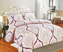 Load image into Gallery viewer, Tache Maroon Mandala Damask Duvet Cover Set Twin (2131)