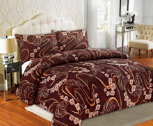 Load image into Gallery viewer, Tache Melted Gold Brown Floral Duvet Cover Twin (2815)