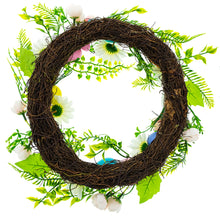 Load image into Gallery viewer, Easter Egg &amp; Floral Wreath – Spring Door Decoration with Speckled Eggs &amp; Flowers 13 Inches
