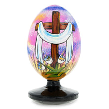 Load image into Gallery viewer, Rising Cross in the Sky Wooden Easter Egg