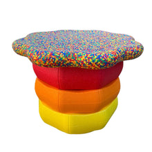 Load image into Gallery viewer, **Pre-order (Ships in 3-4 Weeks)**Flower-shaped Balance Board for Stepping Stones in Rainbow Confetti