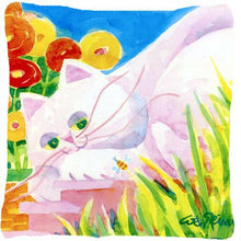 Load image into Gallery viewer, White Cat Decorative   Canvas Fabric Pillow