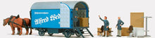 Load image into Gallery viewer, Preiser 30494 HO Scale Moving Wagon w/2 Horses, Figures &amp; Accessories