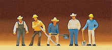 Load image into Gallery viewer, Preiser 10031 HO Scale Railroad Personnel -- Track Workers pkg(5)
