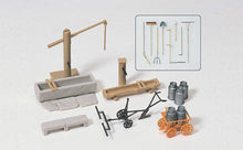 Load image into Gallery viewer, Preiser 17600 HO Scale Rural Detail Set -- Water Pump w/Trough