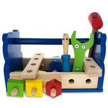 Load image into Gallery viewer, 21 Pieces Construction Building Tools in Wooden Toolbox